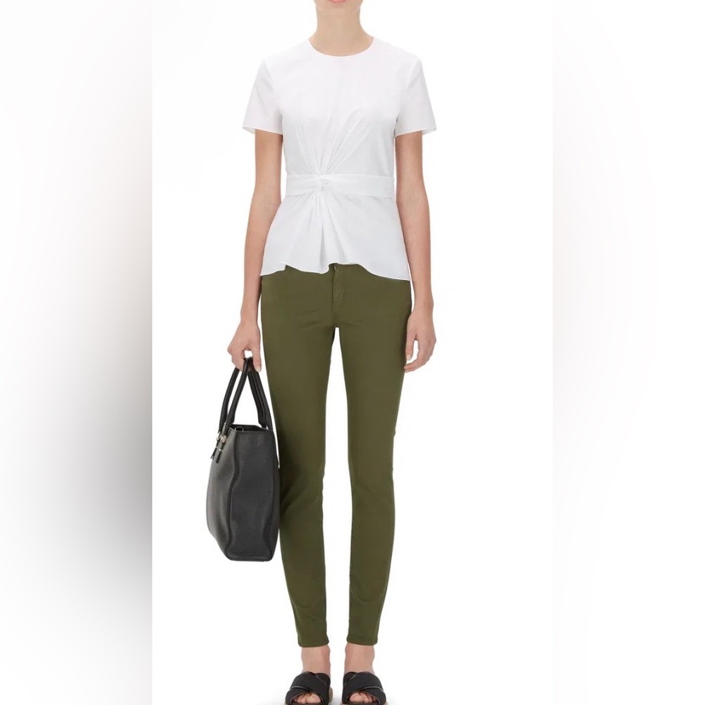 Hugo Boss Women’s Igiana Gathered Layered Top White Asymmetrical Folds Size 12